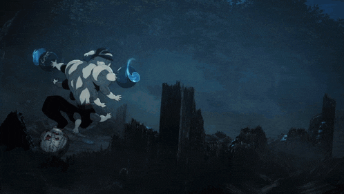 a person is being thrown in the air with a blue light coming out of it