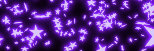 a bunch of purple stars are flying in the air on a purple background .