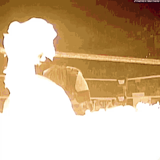 a silhouette of a man in a boxing ring with the words " thenextbigthing " written on the bottom