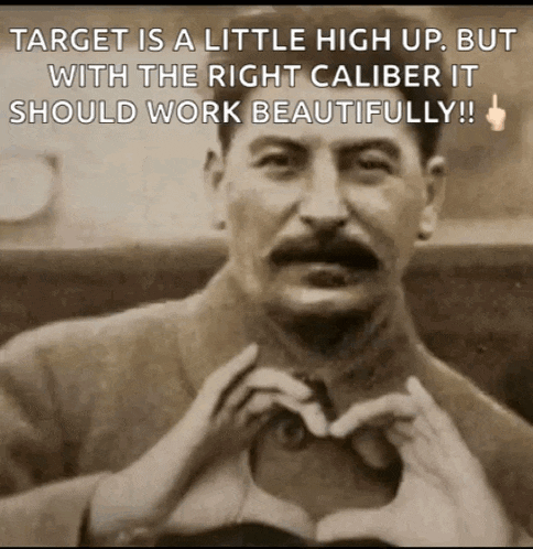 a man with a mustache is making a heart shape with his hands and says target is a little high up