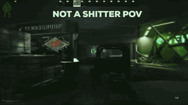 a screen shot of a video game with the words not a shitter pov