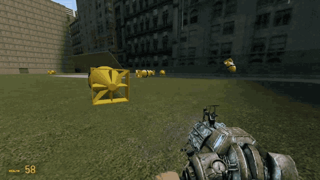 a video game with the number 58 on the bottom left
