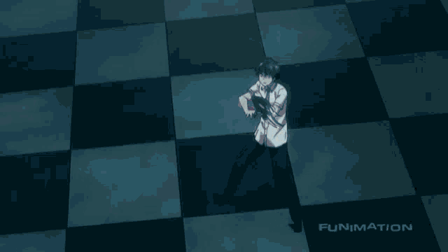 a man is standing in front of a blue circle that says animation on the bottom