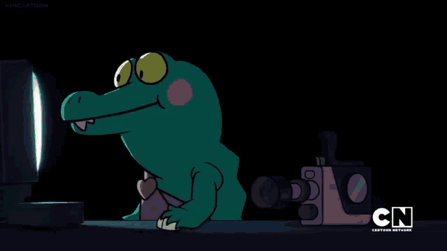 a cartoon character says hello gary in front of a cartoon network logo