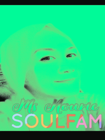 a green background with a woman 's face and the words soulfam