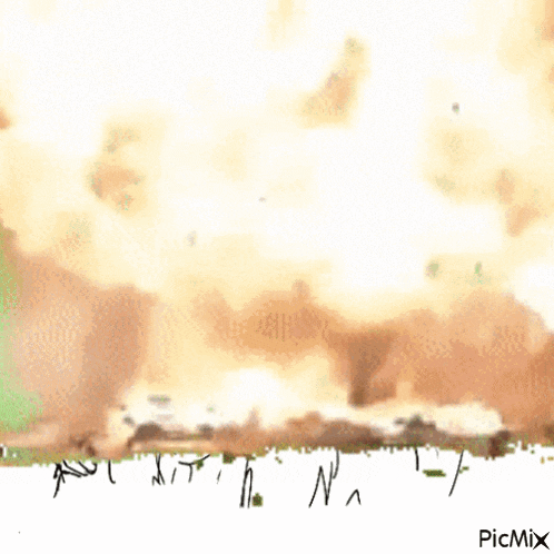 a drawing of a nuclear explosion with the letters nn written on the bottom
