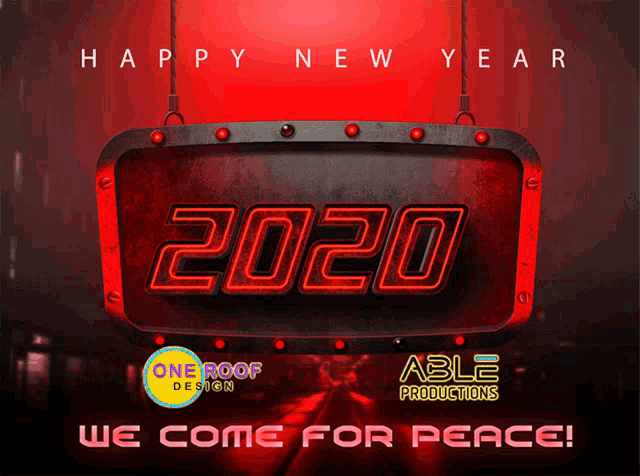 a sign that says happy new year 2020