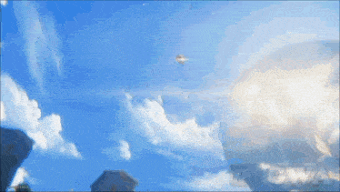 a blue sky with a few clouds and the word gwa on the bottom left