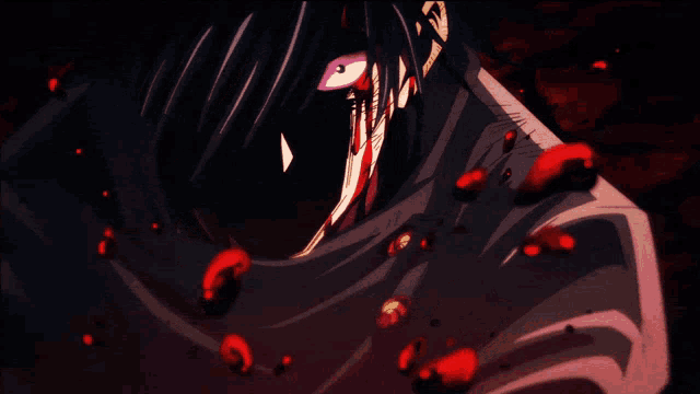 a person with blood coming out of their face