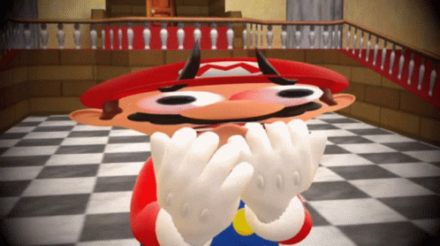 Smg4 Mario GIF - Smg4 Mario Biting Nails GIFs