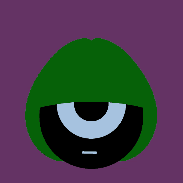 a green cartoon character is sleeping with a blue letter z above it