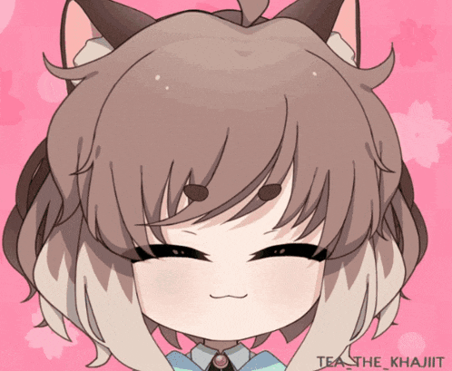 a drawing of a girl with a cat ear and the name tea the khajiit on the bottom