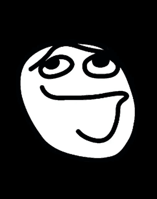a black and white drawing of a smiling face