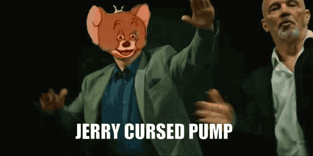 jerry cursed pump is written on the bottom of a picture