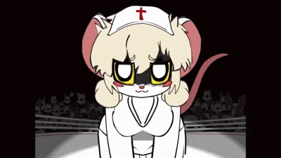 a cartoon nurse with a cross on her hat