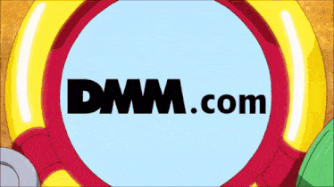 a logo for dmm.com is shown in a cartoon style