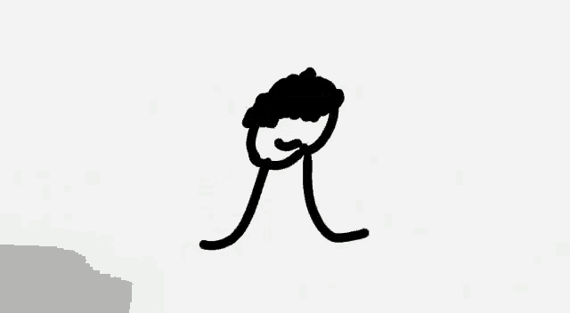 a black and white drawing of a person 's head with a smile on their face