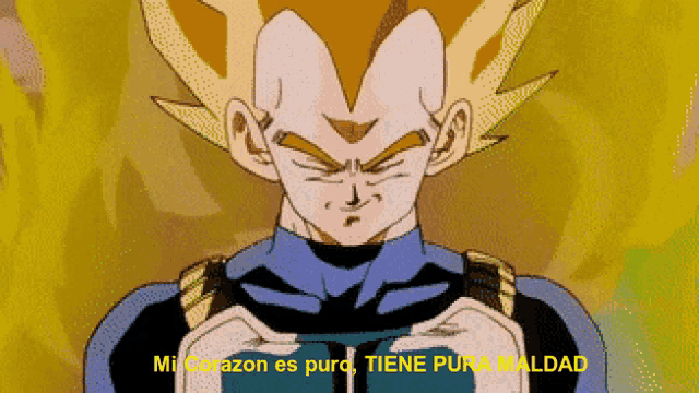 a cartoon character with the words mi corazon es purd