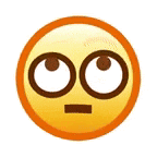 a yellow smiley face with a brown eye and a broken eyebrow .