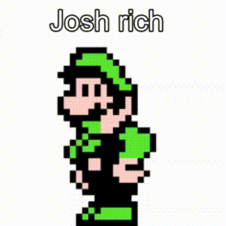 a pixel art of a person with the name josh rich