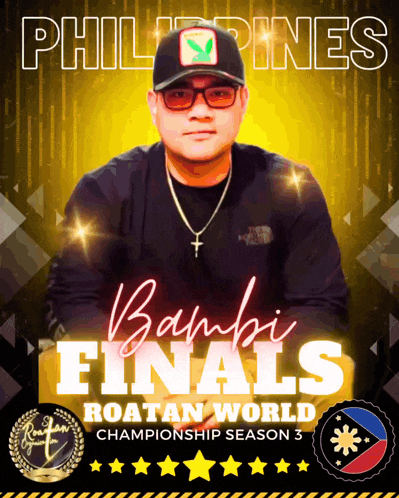 a man is featured on a poster that says philippines bambi finals