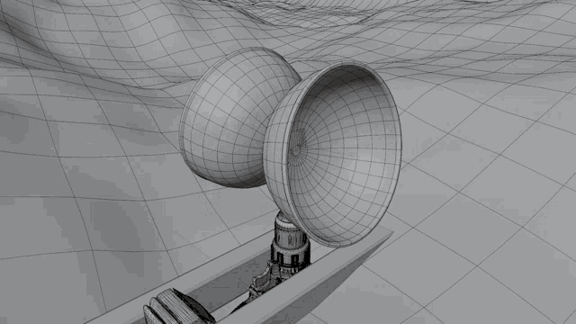 a 3d model of a device with a cone on top