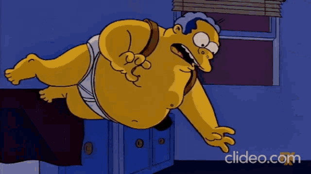 a cartoon character is flying through the air with clideo.com on the bottom right