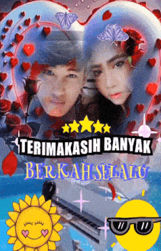 a picture of a man and a woman with the words " terima kasih banyak " at the top