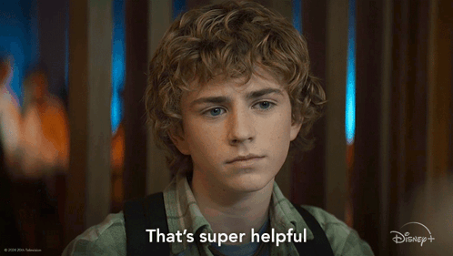 That'S Super Helpful Percy Jackson GIF - That'S Super Helpful Percy Jackson Percy Jackson And The Olympians GIFs