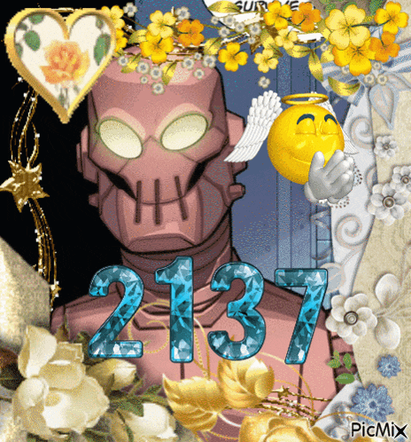 a picture of a robot with a smiley face and the number 237
