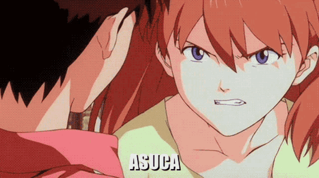 a cartoon of a girl with the word asuca on the bottom right