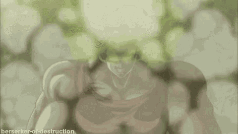 a close up of a person 's face with a green background .