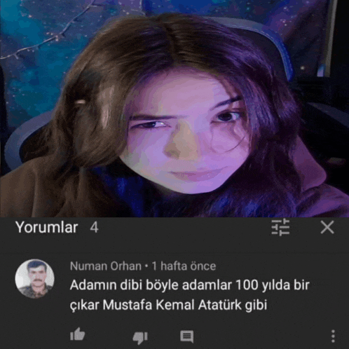 a screenshot of a youtube video with a girl 's face and a man 's name