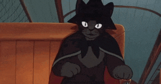 a black cat wearing a cowboy hat and gloves is standing in front of a fence .