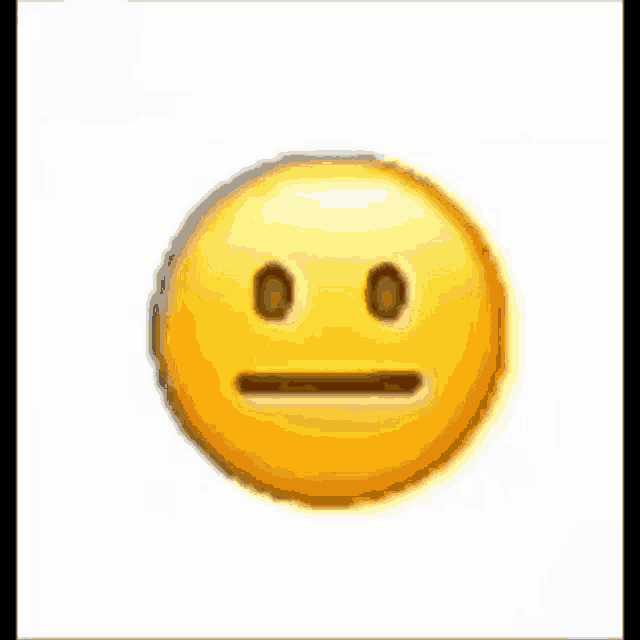 a yellow smiley face with a slight smirk on it 's face .
