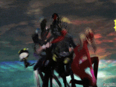 a painting of a group of people with the watermark gary2323