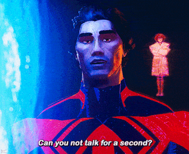 Spider Man Miguel Ohara GIF - Spider Man Miguel Ohara Can You Not Talk For A Second GIFs