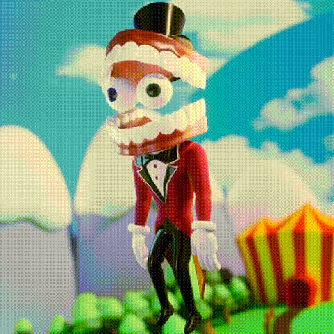 a cartoon character is wearing a top hat and holding a ice cream cone .