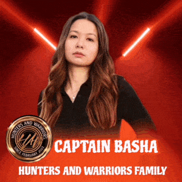a picture of a woman named captain basha from hunters and warriors family