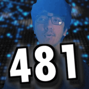 a man wearing glasses stands in front of a sign that says 481