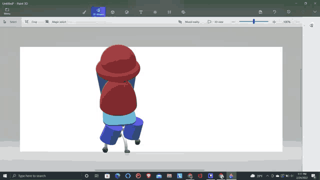a computer screen displays a 3d model of a person