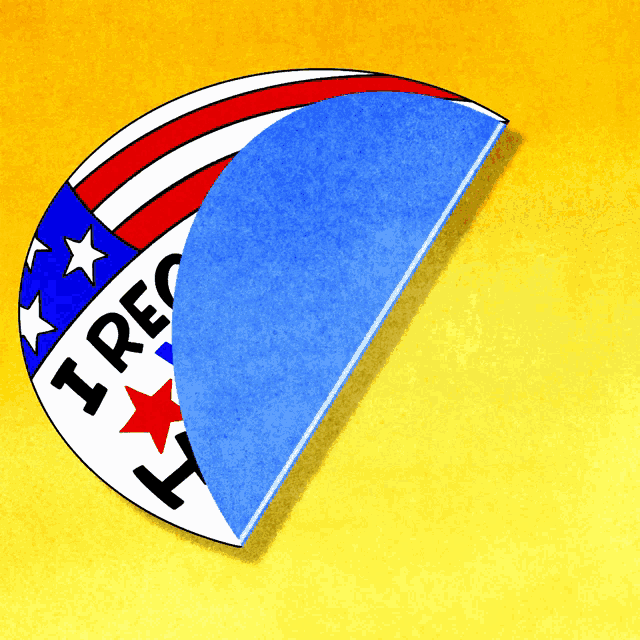 a sticker that says ' i rec ' on it on a yellow background