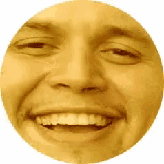 a close up of a man 's face in a circle