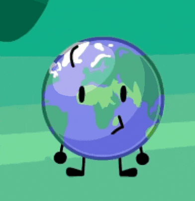 a cartoon drawing of a globe with arms and legs