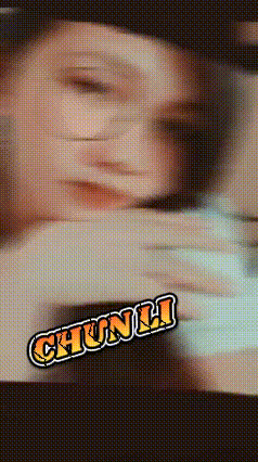 a close up of a person 's face with the word chunli in the corner