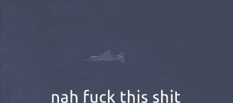 a pixelated image of a rocket with the words " nah fuck this shit " underneath it