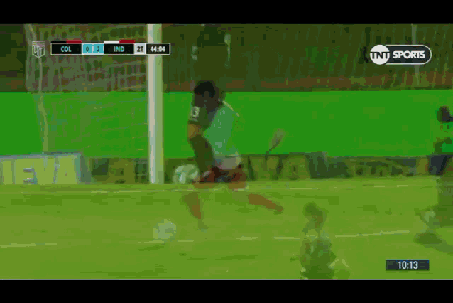 a soccer game is being shown on tnt sports channel