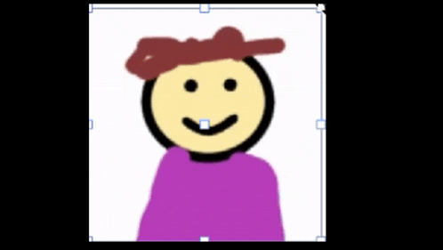 a drawing of a person with a smiley face and a hat