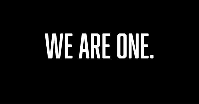 a black background with the words we are one