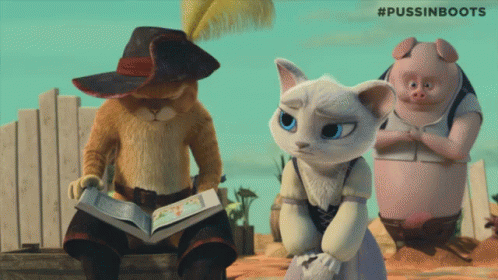 Storytime GIF - Puss In Boots Storytime Reading GIFs